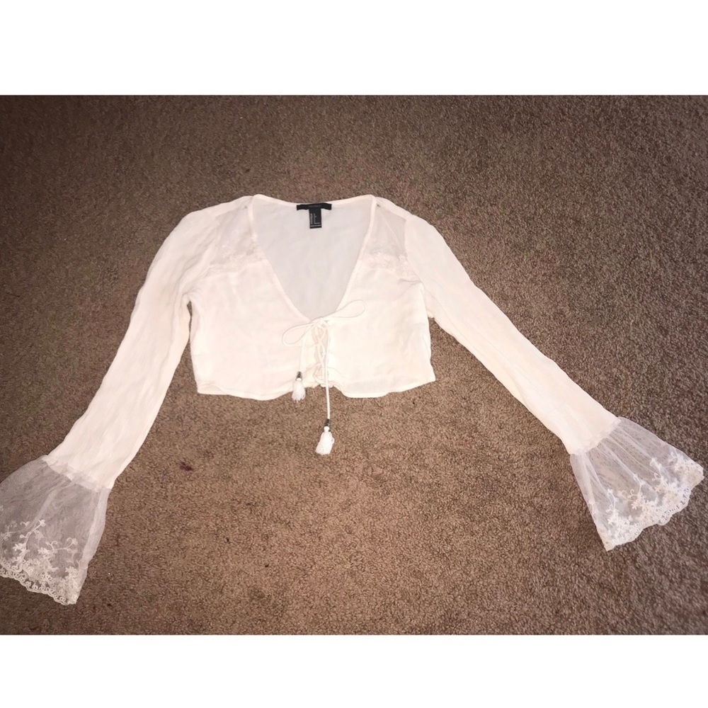 Boho forever 21 long sleeve crop top